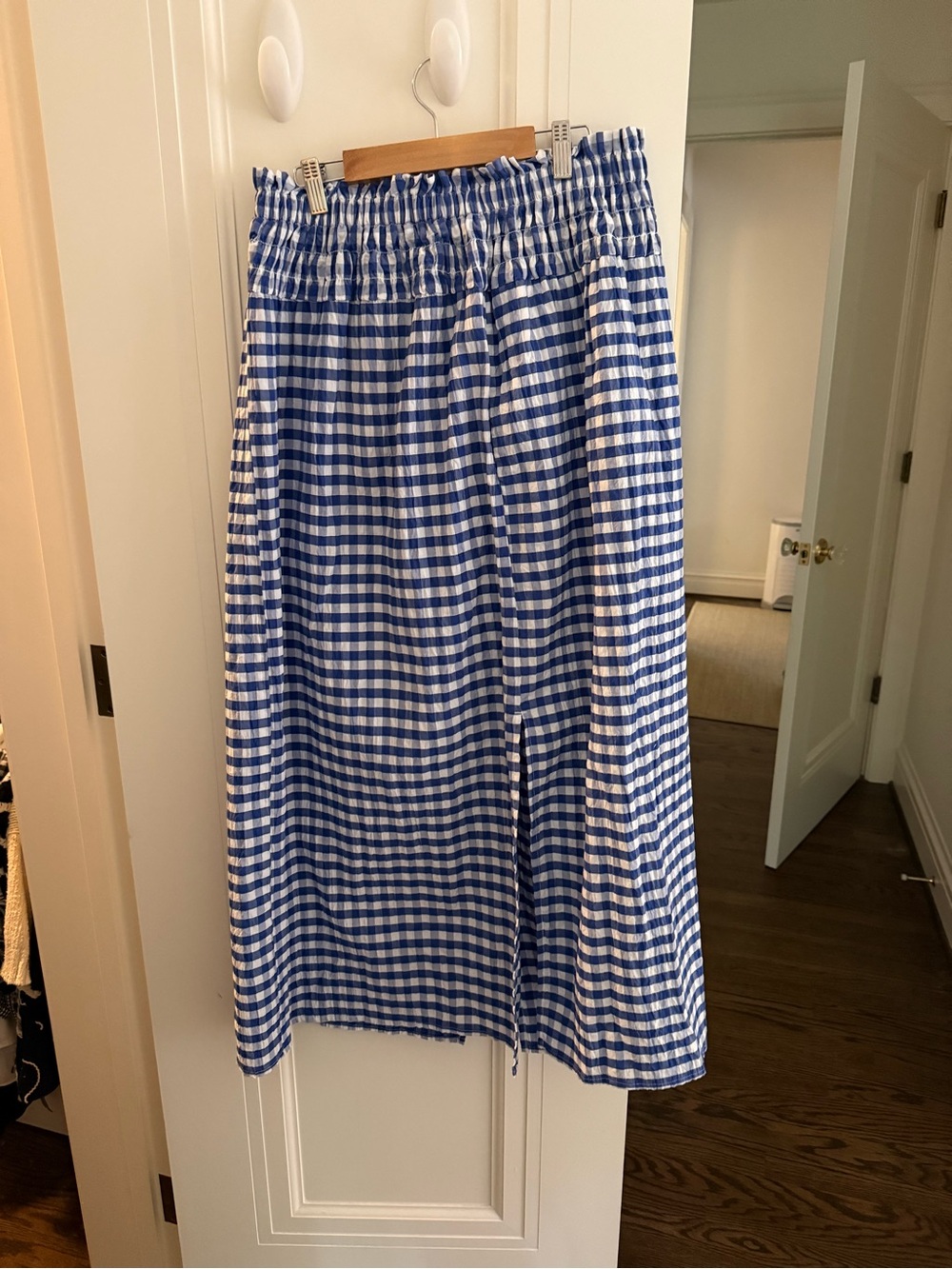 Universal Thread Blue & White Gingham Smocked Maxi Skirt - Picture 4 of 4